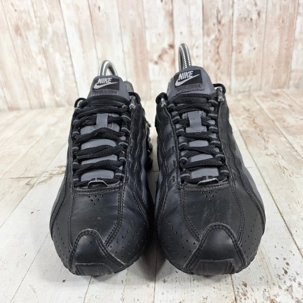 Nike Shox Junior Black Metallic Silver Grey Sneakers 454339-020 Womens Size 6